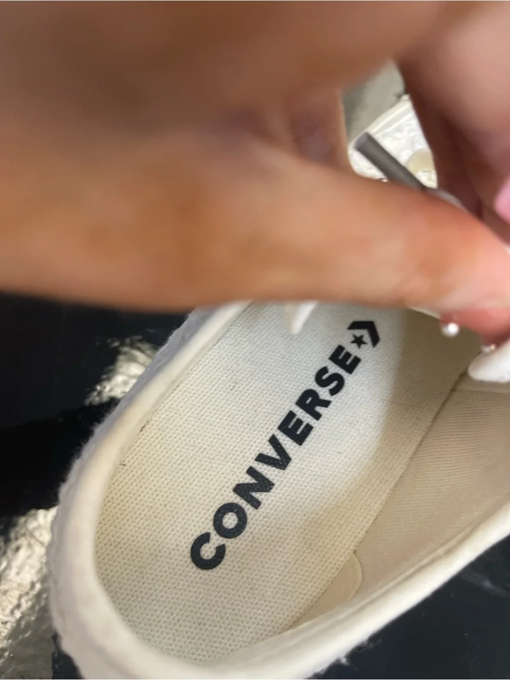 Converse Women's Cream Lace Low-Top Platform Sneakers